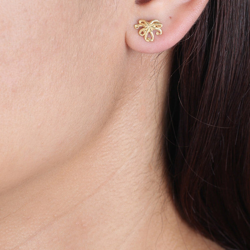 Mini Octopus Studs - Gold