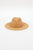Raffia Braid Continental Hat - Natural/Gold Bead