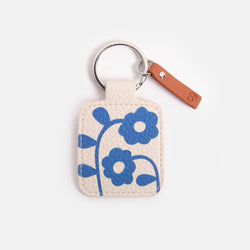 Blue Floral Tab Keyring