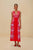 Red Porcelain Garden Midi Dress