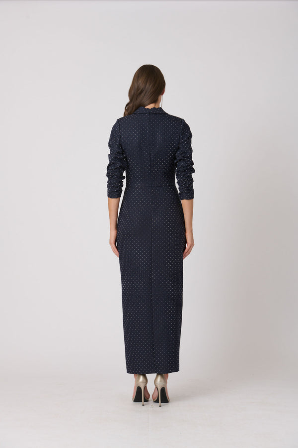 Shoshanna Midnight Asher Dress - Navy/Silver