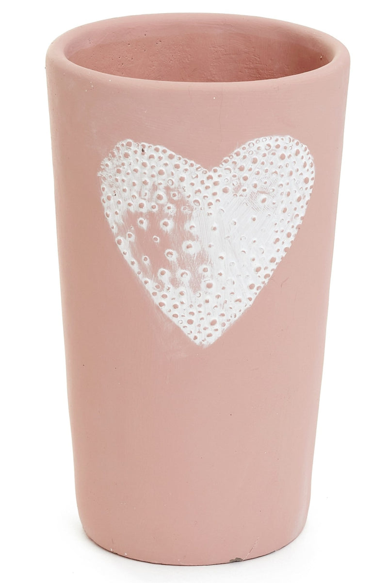 Large Ceramic Heart Planter - Light Pink