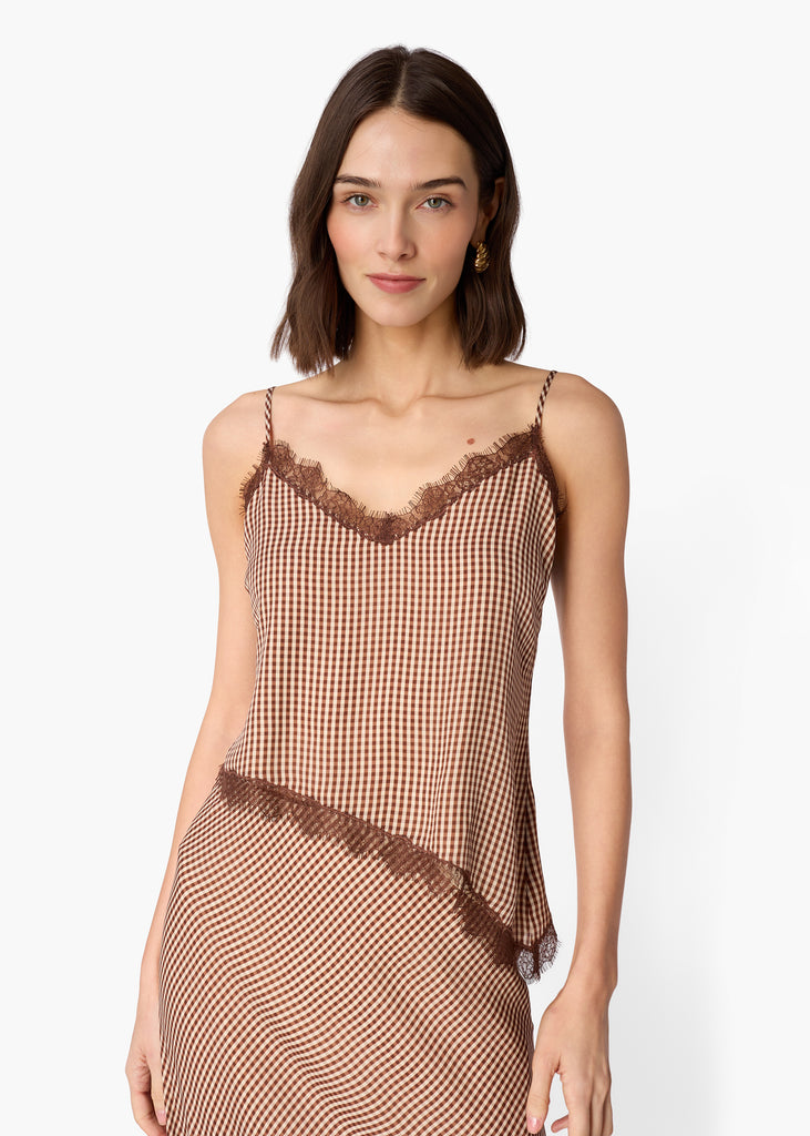 Lizette Camisole - Brown Gingham