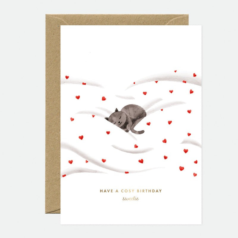 Cosy Cat Birthday Card