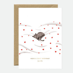 Cosy Cat Birthday Card
