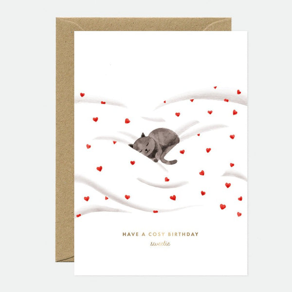 Cosy Cat Birthday Card