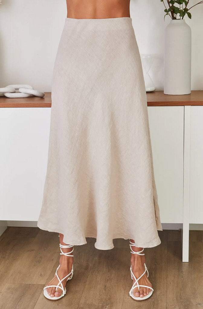 Milio Milano Crinkle Linen Maxi Skirt