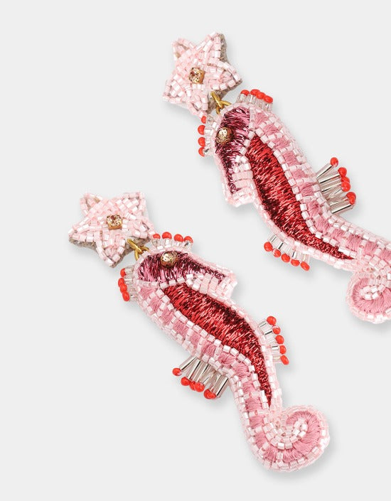 Seahorse Earrings - Red