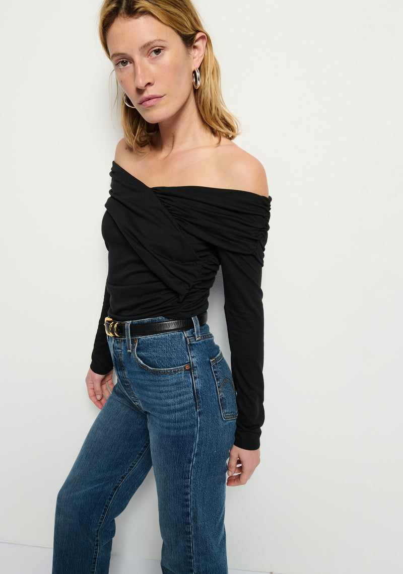 Mika Off-Shoulder Top - Jet Black