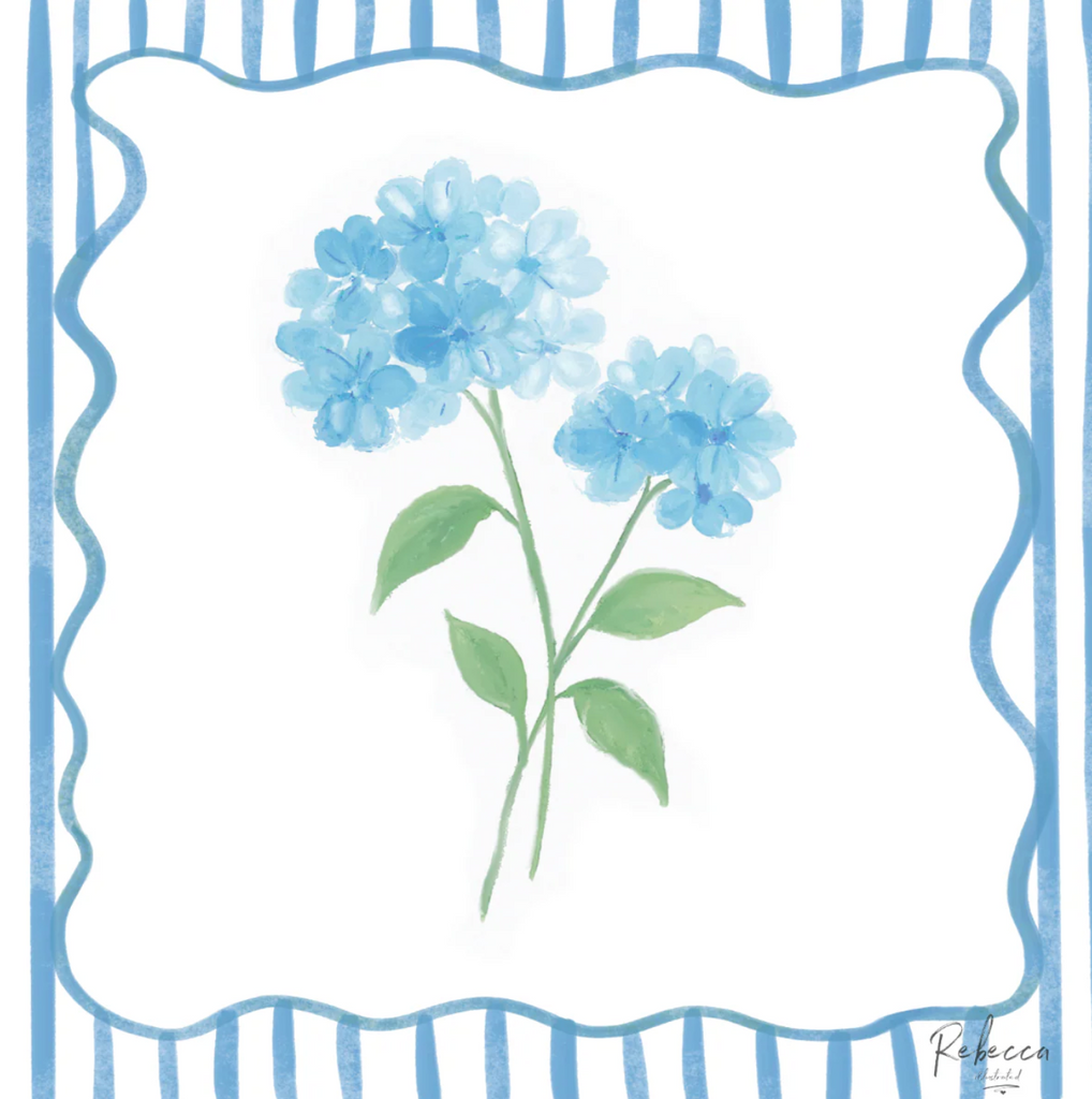 Blue Hydrangeas Mahjong Mat