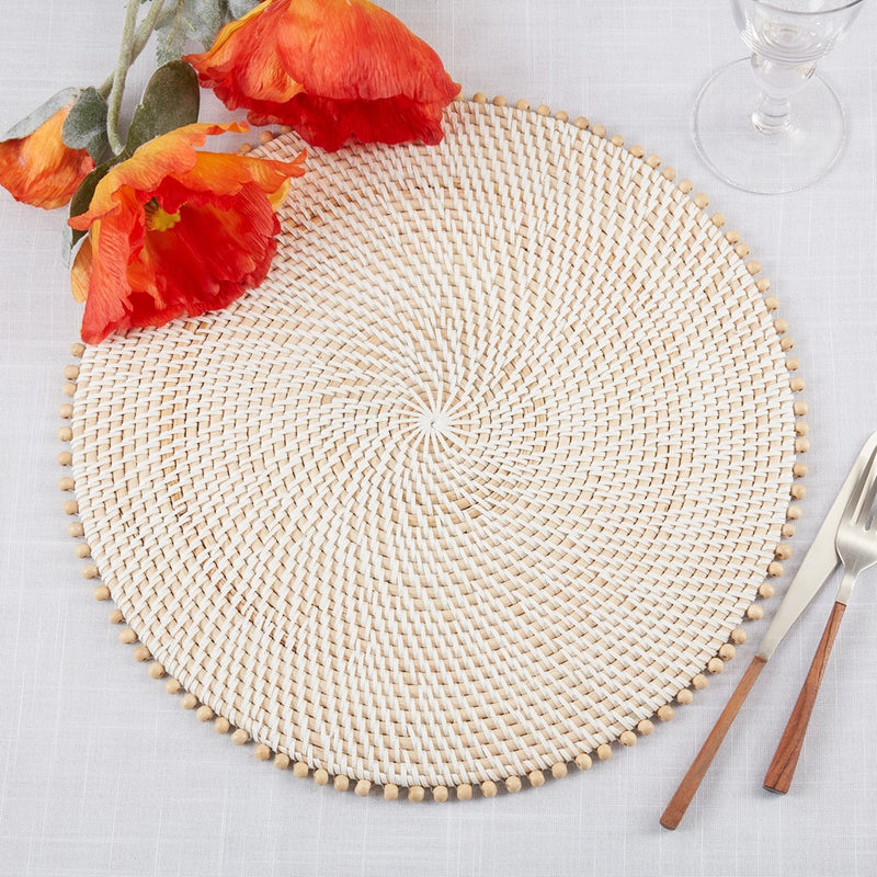 Beaded Edge Placemat Set - Natural