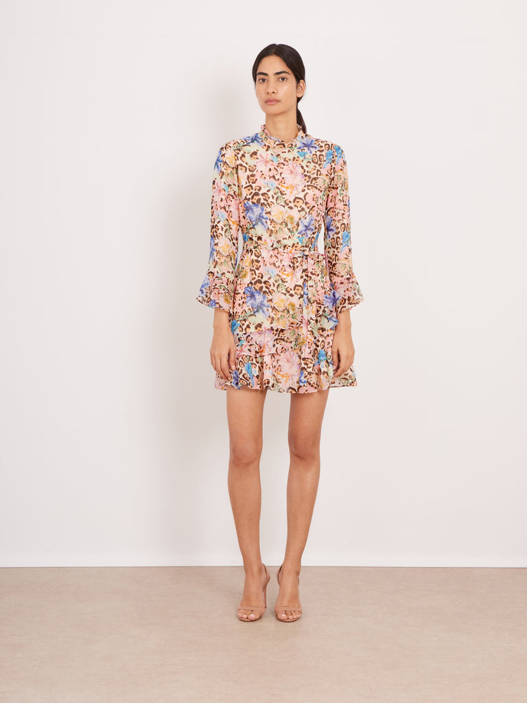 Saloni Marissa Mini Dress - Leopard Lilia