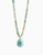 Aquamarine Heishi Sparkle Pendant Necklace