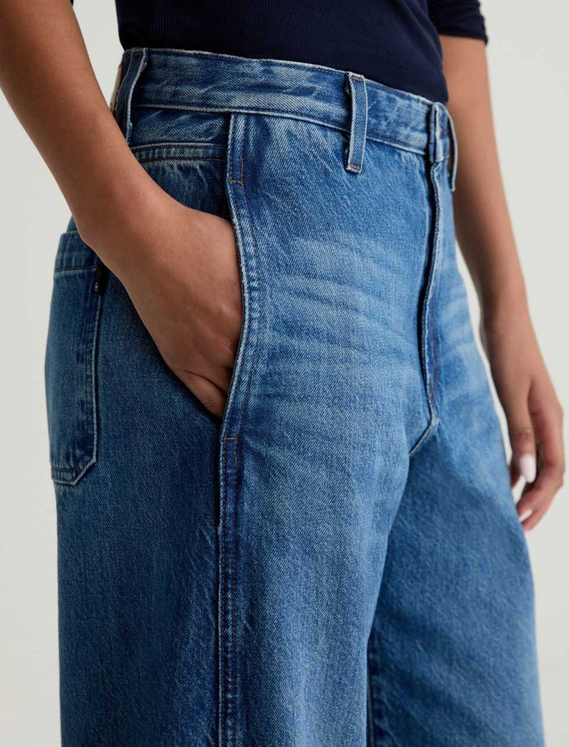 AG Jeans Mercer Cuffed High-Rise Barrel - Nouveau