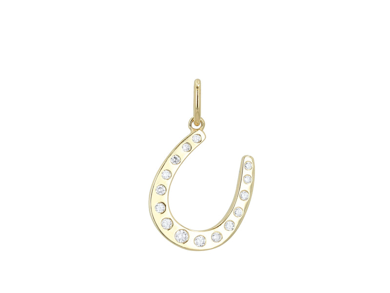 Diamond Horseshoe Charm