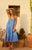 Juliet Dunn Scallop Embroidery V-Neck Poplin Midi Dress - Ocean Blue