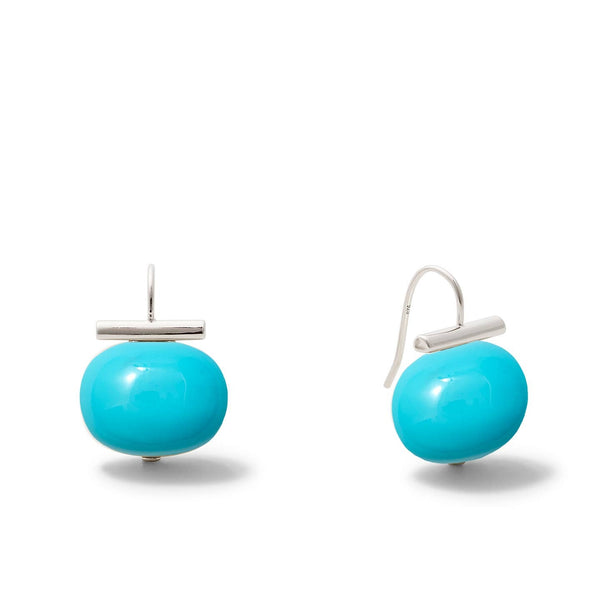 Statement Making Large Pebble Pearl Earrings - Sterling Silver