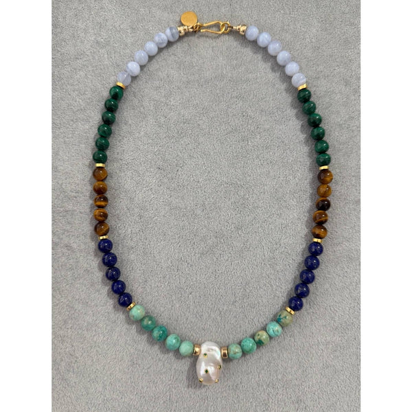 Matild Pearl & Gemstone Necklace