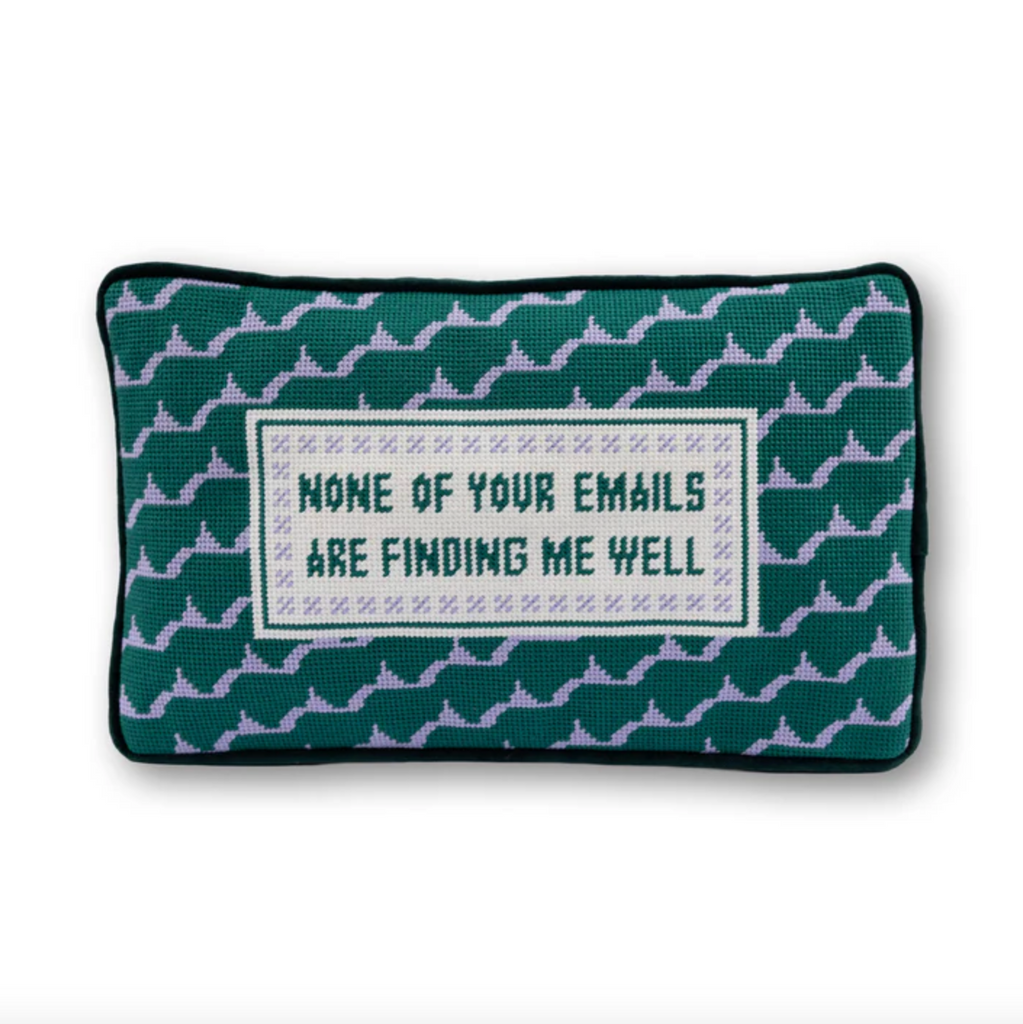 Emails Finding Me Needlepoint Pillow
