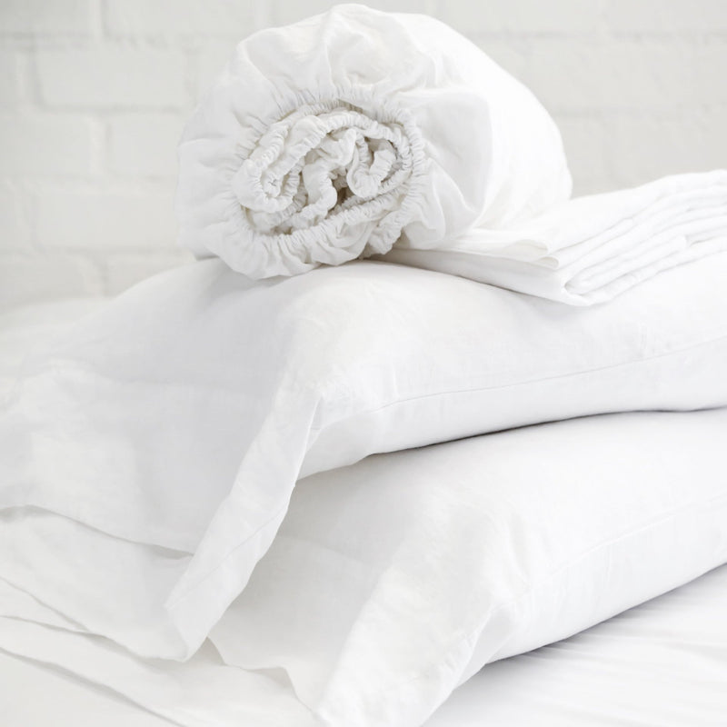 White Linen Pillow Case - Standard