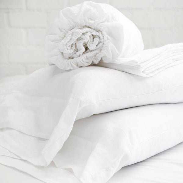 White Linen Sheet Set - Queen