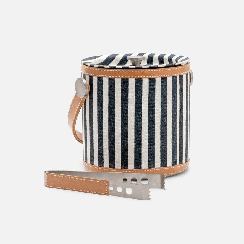 Hamilton Stripe Ice Bucket - White/Navy