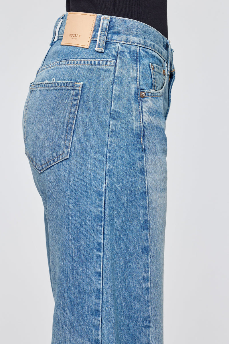 Moussy Bayard Side Line Cocoon Pant - Blue