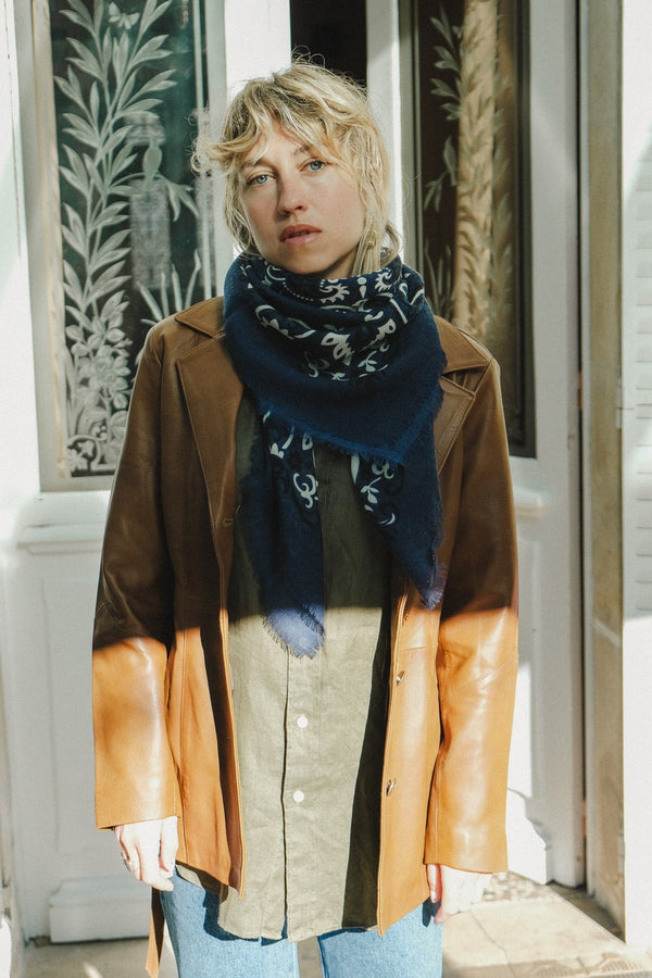 Large Wool & Silk Bandana Scarf