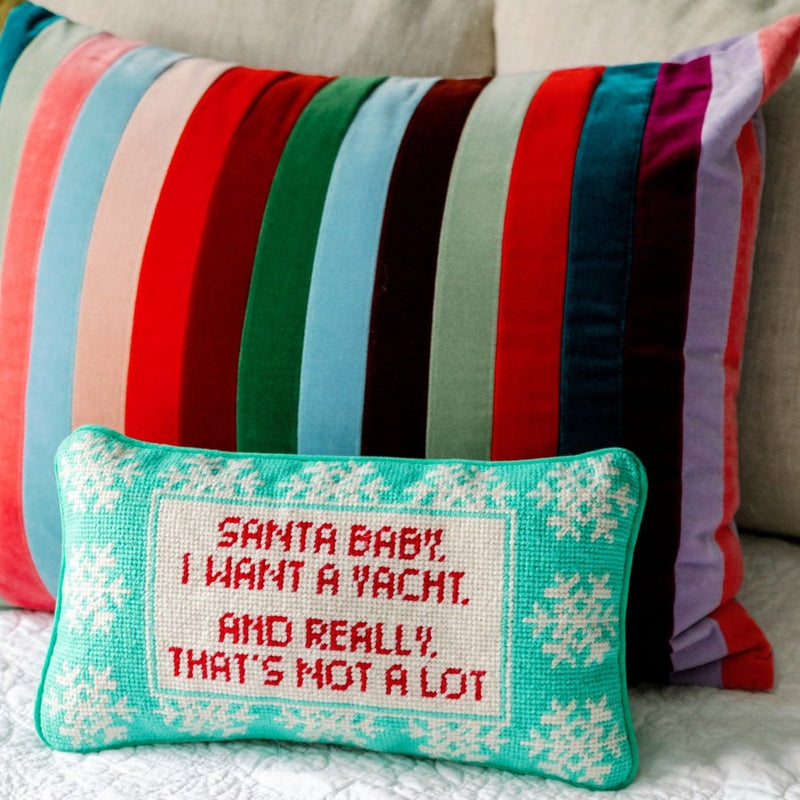 I Want A Yacht Needlepoint Pillow