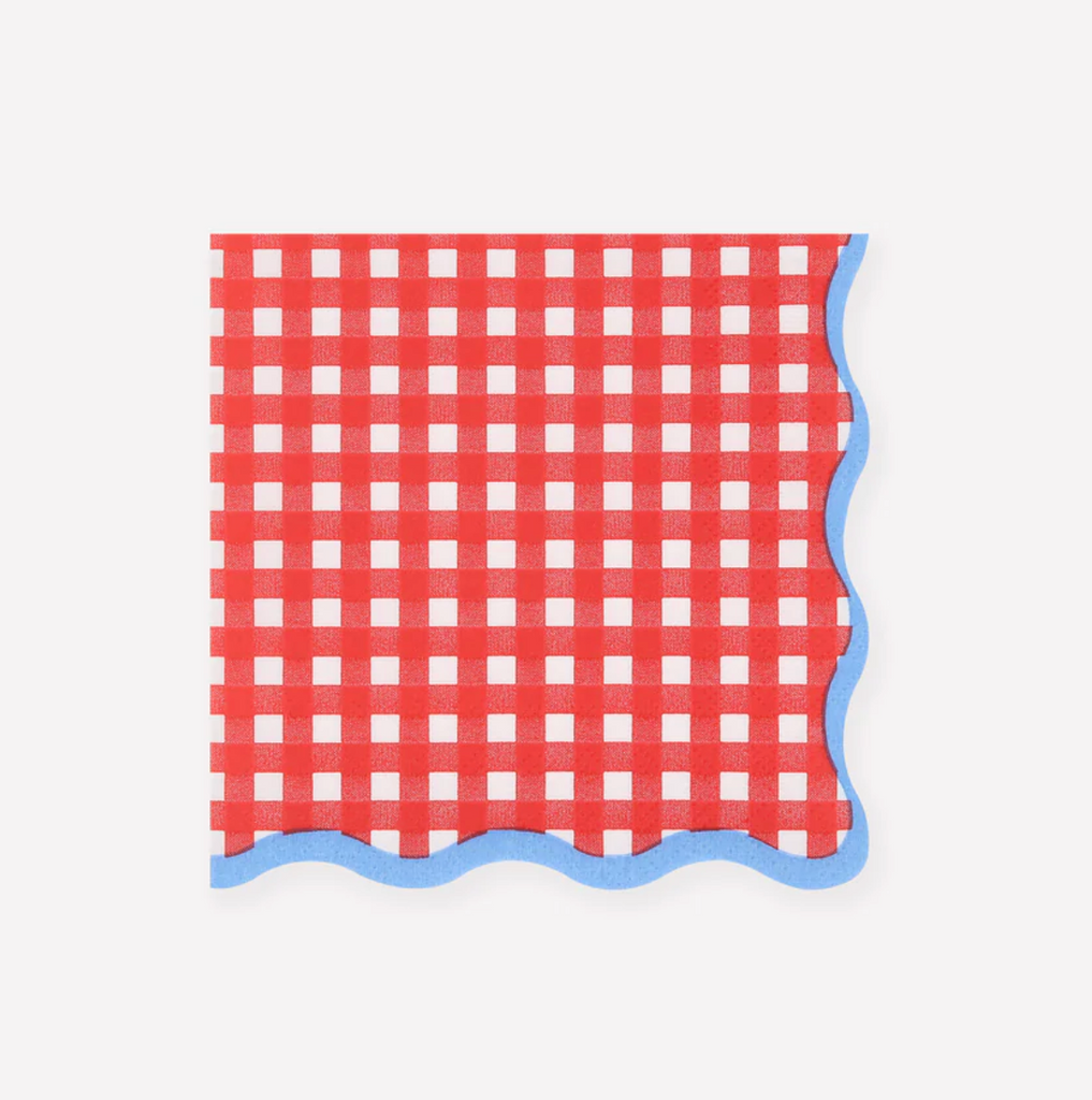 Red Gingham Small Paper Napkins