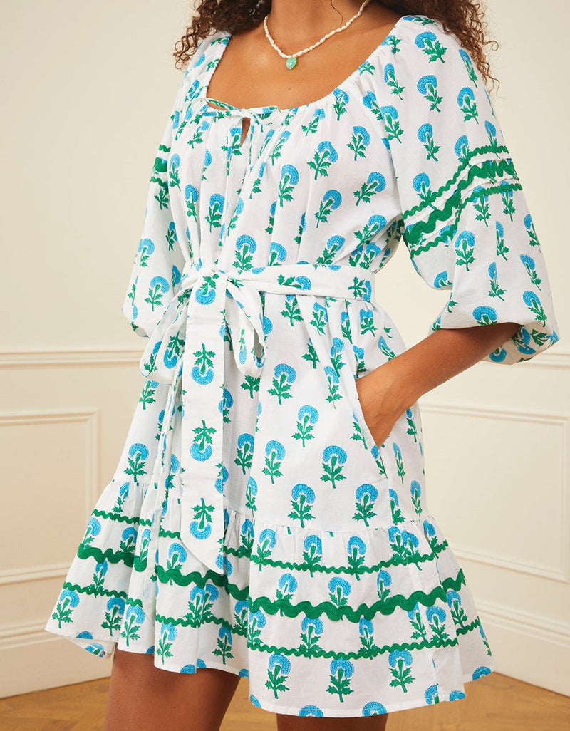 Stella Dress - Aqua Marigold