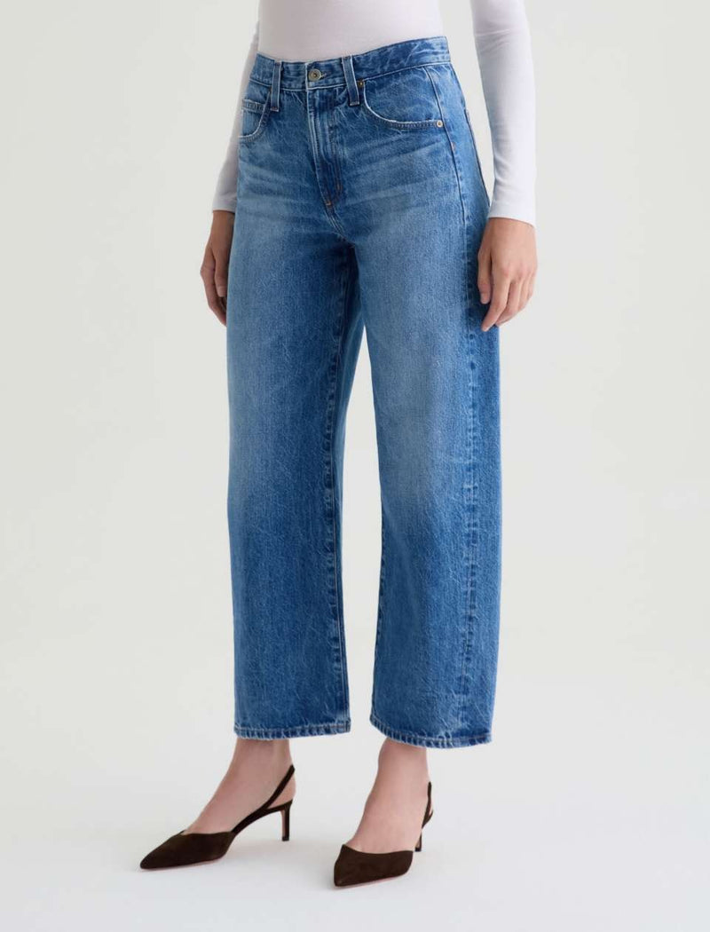 AG Jeans Hattie High-Rise Barrel Crop - Candid