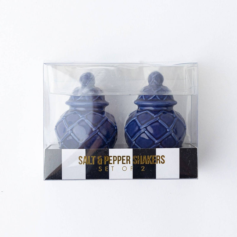 Navy Textured Jar Salt & Pepper Shaker Set