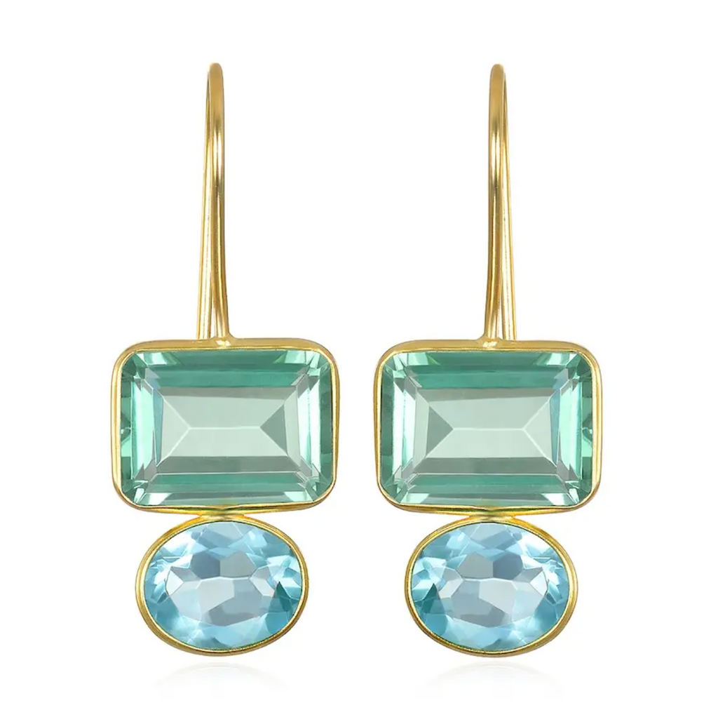 Valencia Earring - Aqua & Sky Blue