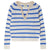 Stripe Open Collar Sweater - Oatmeal/Periwinkle