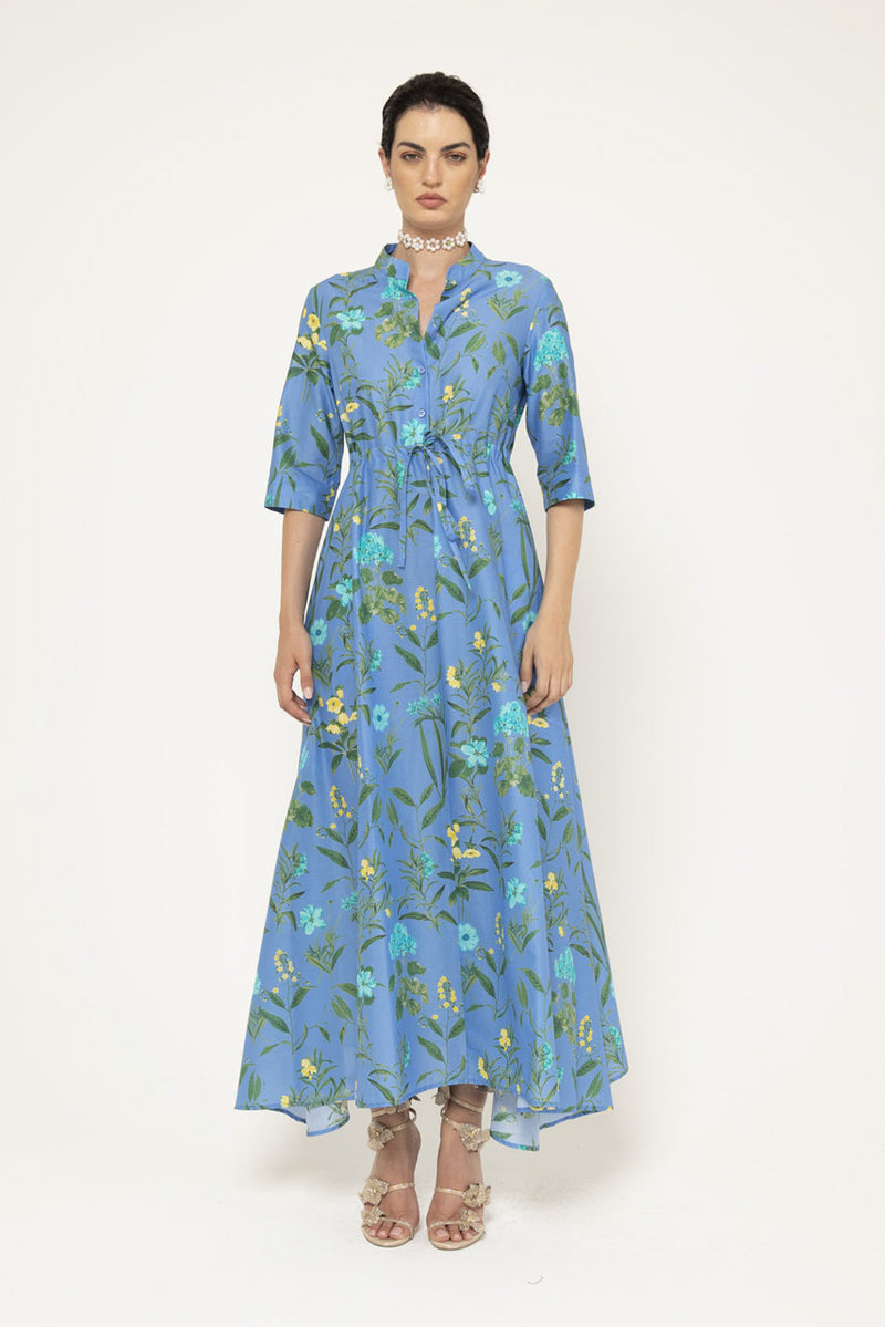 Margherita Dress - Blue Vine Floral