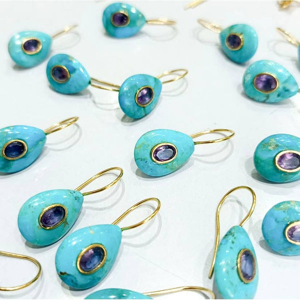 Dreamer Earrings  - Turquoise & Amethyst