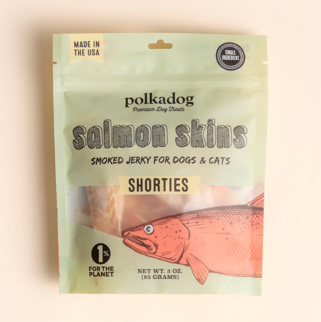 Salmon Skins  Shorties Dog & Cat Treats - 2oz Pouch