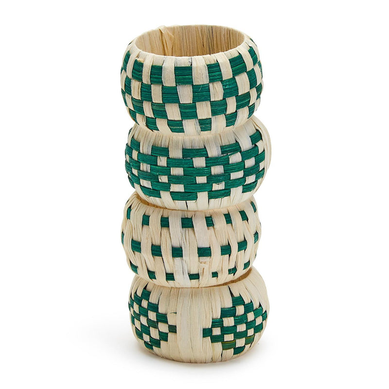 Woven Garden Napkin Ring Set