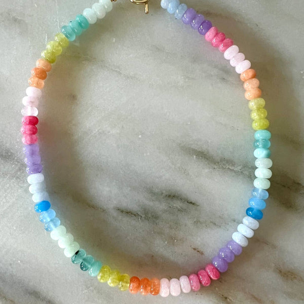 Lila Beaded Necklace - Pastel Rainbow