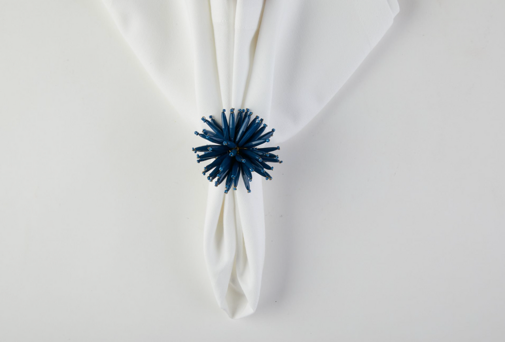Spike Napkin Ring Set - Blue