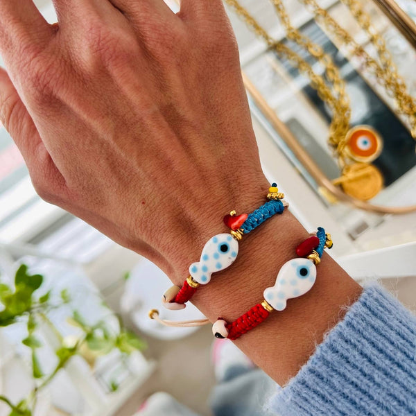 Summer Fish Bracelet - Blue/Red