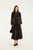 Black Berry Garden Long Sleeve Pleated Maxi Dress