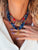 Bohemian Dark Blue Bandana Scarf Necklace