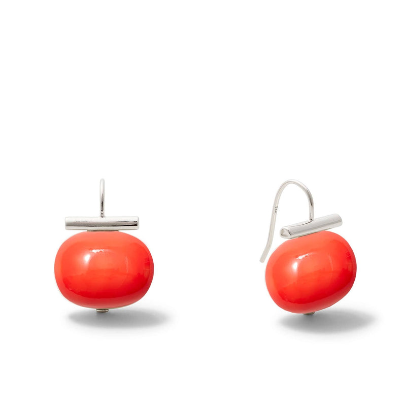 Statement Making Large Pebble Pearl Earrings - Sterling Silver