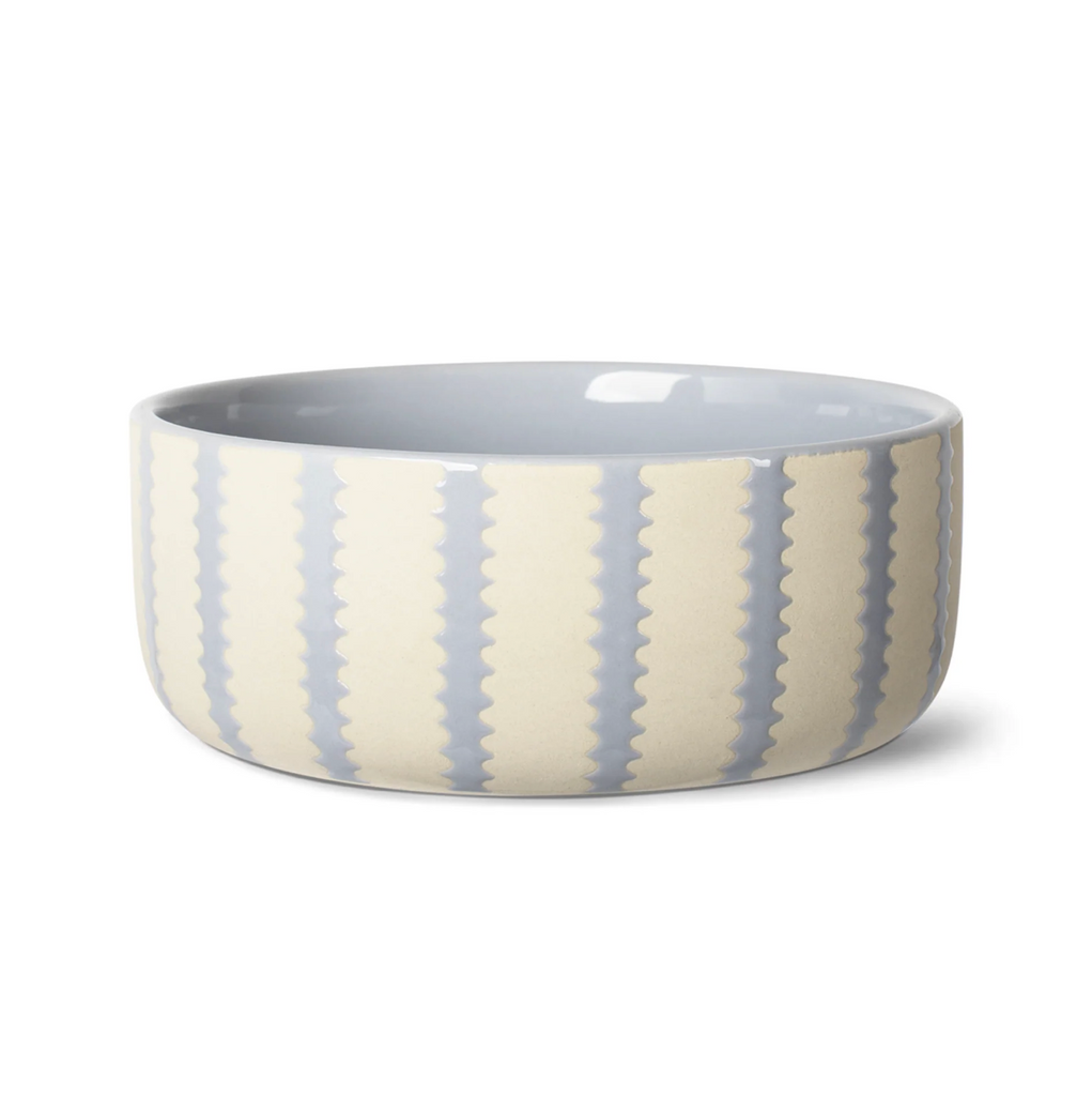 Rounded Scallop Powder Blue Dog Bowl - Medium