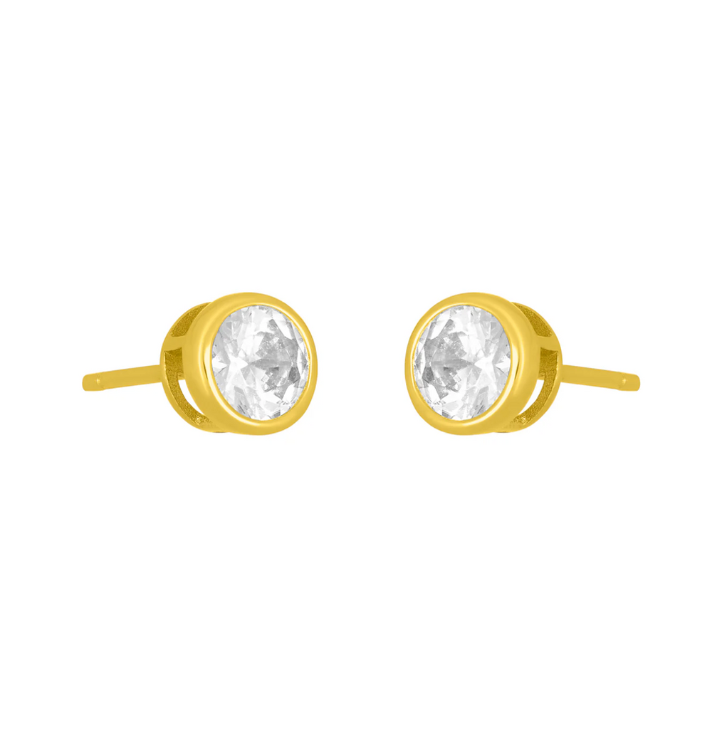 Marisol Bezel Studs - 5mm - Gold
