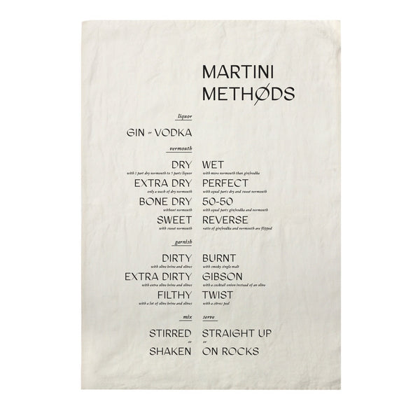 Martini Method Linen Tea Towel