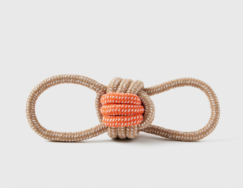 Double Loop Celtic Knot Rope Dog Toy - Grey & Orange