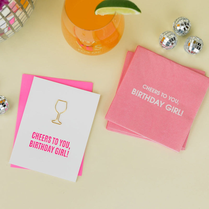 Cheers To You Birthday Girl Cocktail Napkins